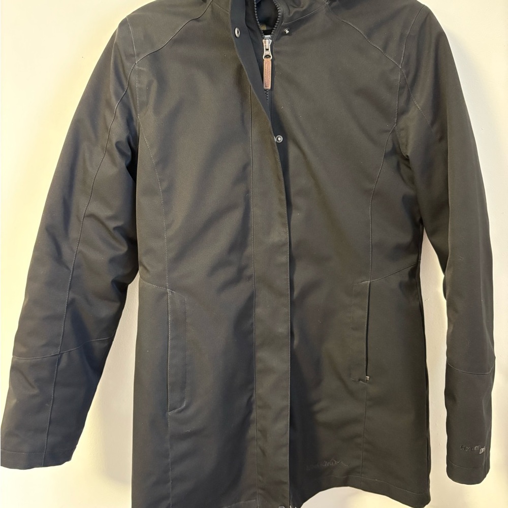 Womens Black Winter Jacket with removable inside to become wind jacket